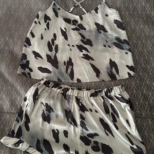 Women's Black and White Sleepwear Set